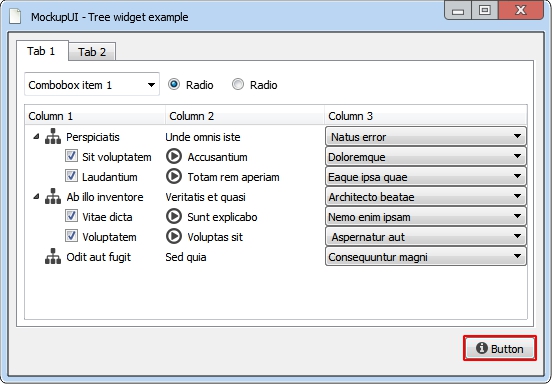 MockupUI - Tree widget example